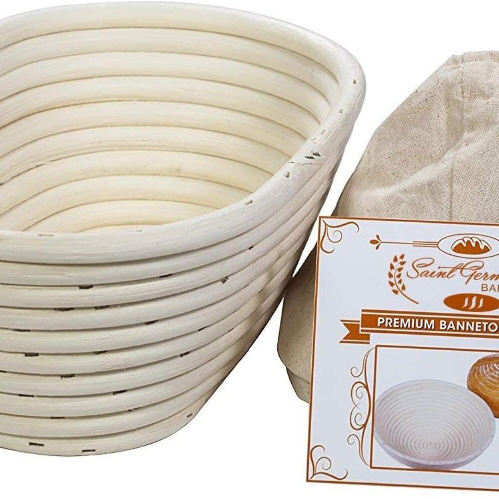 Premium Round Bread Banneton Basket with Liner - Perfect Brotform Proofing